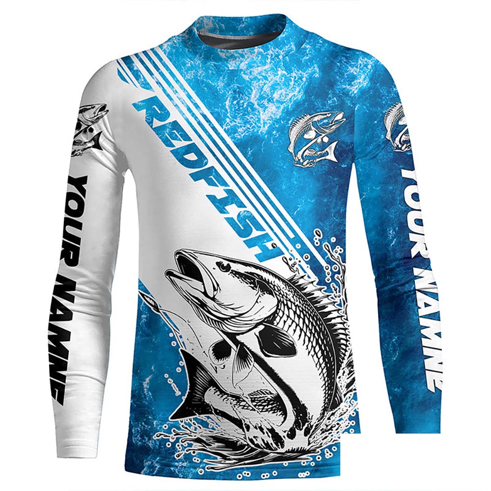 Redfish Fishing Custom Long Sleeve Performance Shirts, Saltwater Redfish Fishing Shirts IPHW6306