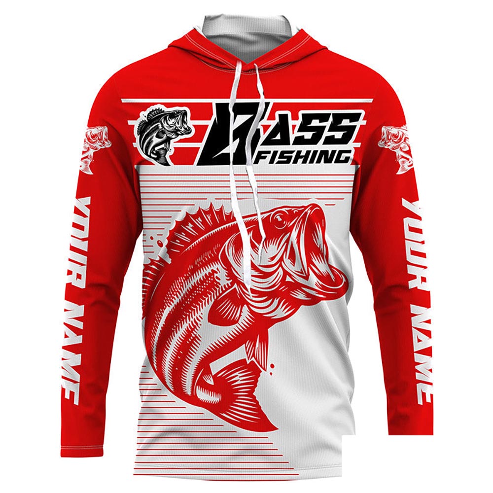 Custom Bass Fishing Jerseys, Largemouth Bass Long Sleeve Uv Protection Fishing Shirts IPHW5757
