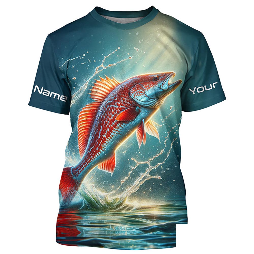 Redfish Puppy Drum Custom Long Sleeve Performance Fishing Shirts, Redfish Fishing Jerseys  IPHW5582