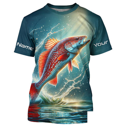 Redfish Puppy Drum Custom Long Sleeve Performance Fishing Shirts, Redfish Fishing Jerseys  IPHW5582