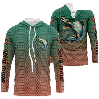 Rainbow Trout Fishing Custom Long Sleeve Tournament Fishing Shirts, Trout Fisherman Fishing Jerseys IPHW6416