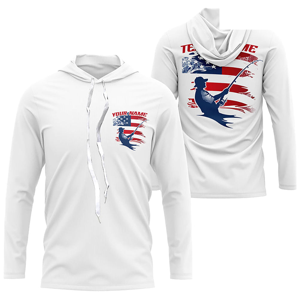 Custom Patriotic Fisherman Long Sleeve Tournament Fishing Shirts, Patriotic Fishing Team Jerseys IPHW6609