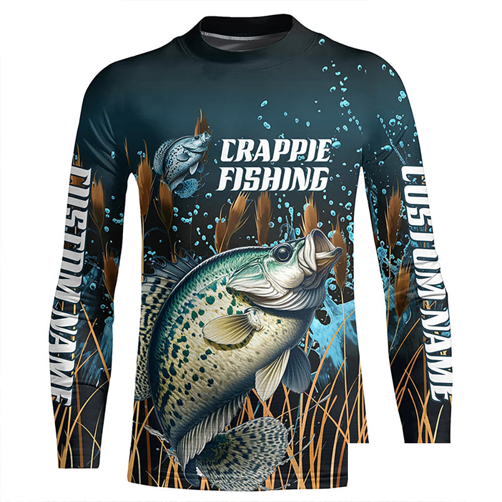 Crappie Fishing Customized Long Sleeve Tournament Fishing Shirts, Crappie Fishing Jerseys IPHW6633