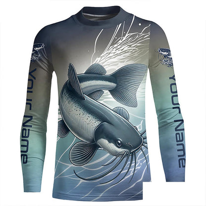 Personalized Catfish Fishing Jerseys, Catfish Long Sleeve Tournament Fishing Shirts IPHW7015