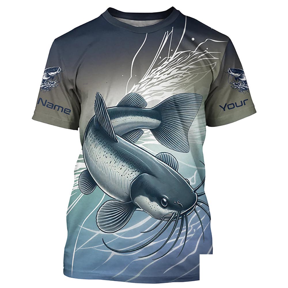 Personalized Catfish Fishing Jerseys, Catfish Long Sleeve Tournament Fishing Shirts IPHW7015