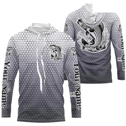 Striped Bass Long Sleeve Performance Fishing Shirsts, Custom Striper Performance Fishing Jerseys IPHW6216