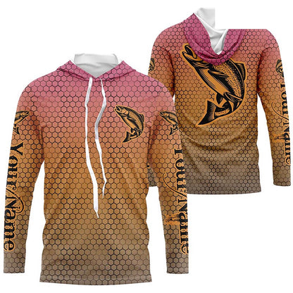 Custom Rainbow Trout Fly Fishing Long Sleeve Shirts, Trout Tournament Fishing Shirts IPHW6219