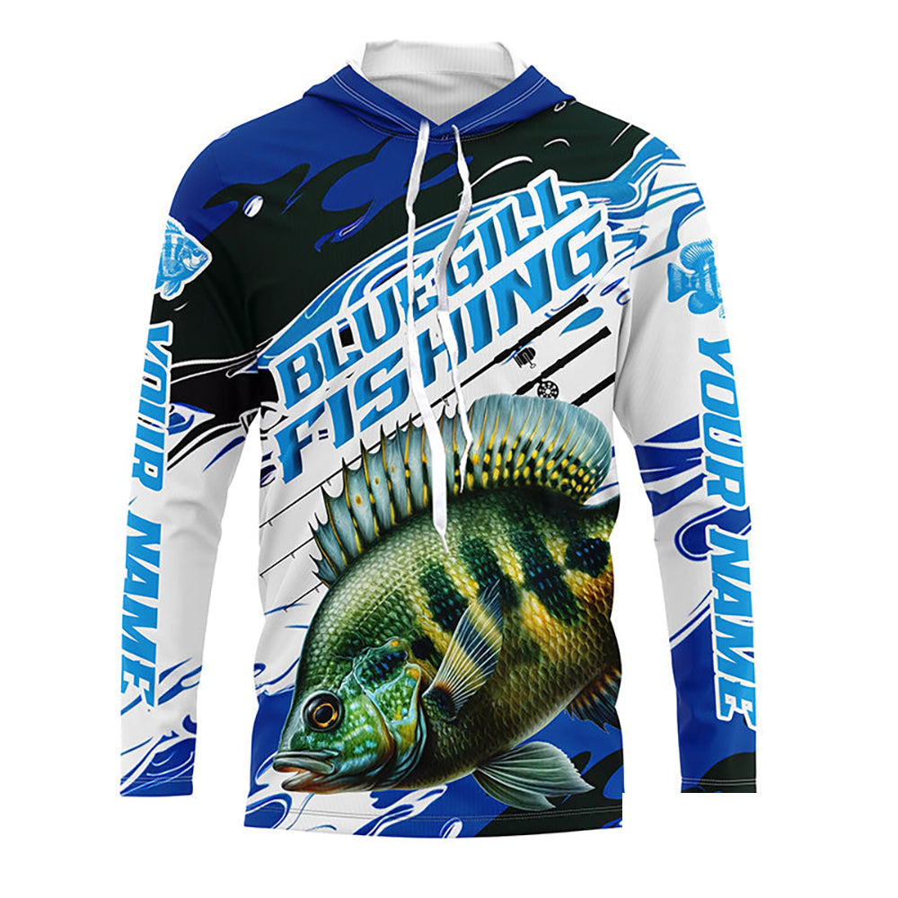Custom Bluegill Fishing Jerseys, Bluegill Long Sleeve Tournament Fishing Shirts | Blue Camo IPHW6281