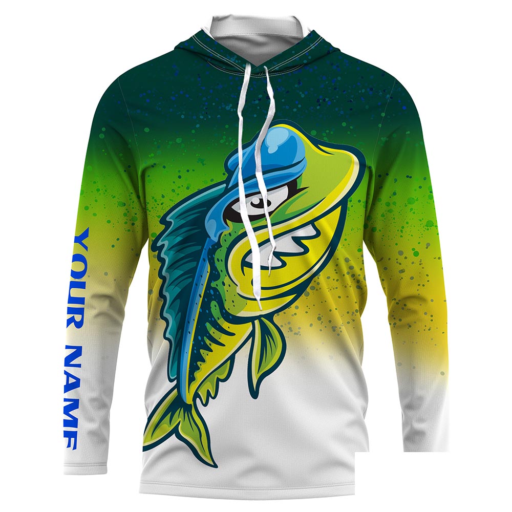 Funny Mahi mahi skeleton green scales Custom name Long sleeve, Long Sleeve Hooded NPQ912