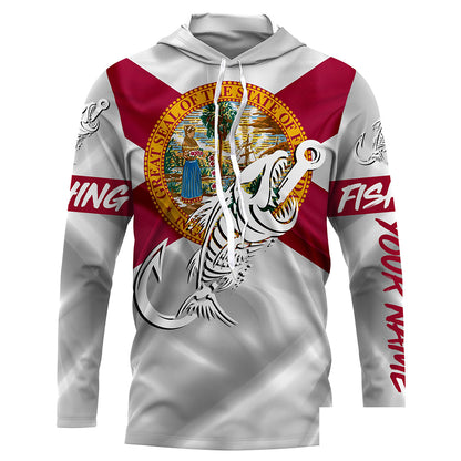 Florida fishing Fish hook skull personalized fishing shirts, custom Long sleeve, Long Sleeve Hooded NPQ688