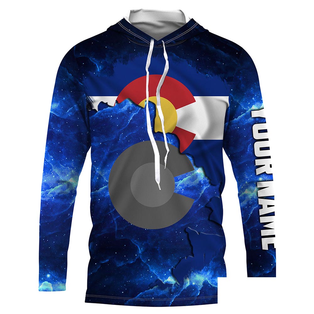 Colorado Flag blue galaxy Universe patriotic Custom name fishing jerseys | Long sleeve, Long Sleeve Hooded NPQ818