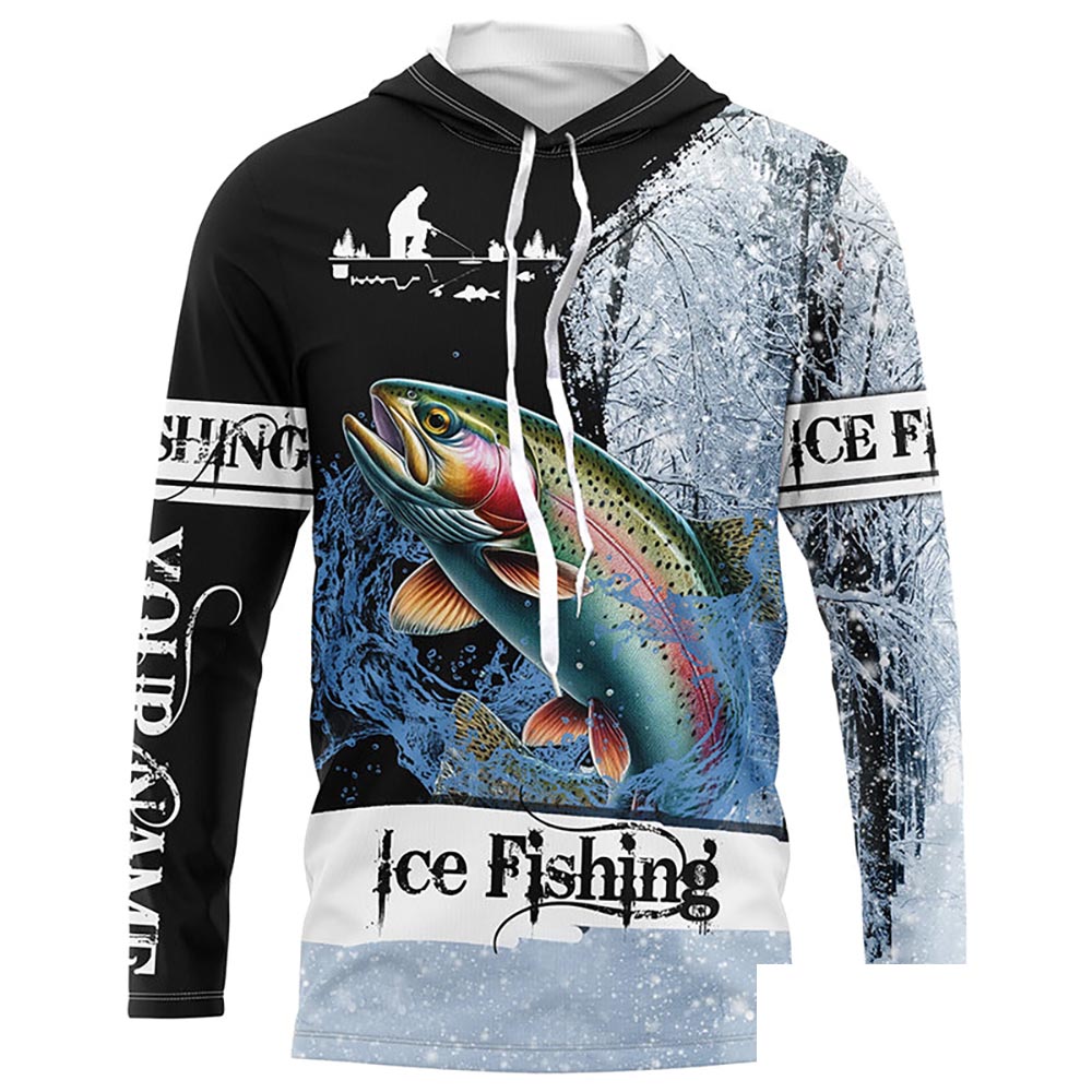Rainbow Trout Ice Fishing Custom Name sun protection Long Sleeve Fishing Shirts NPQ289