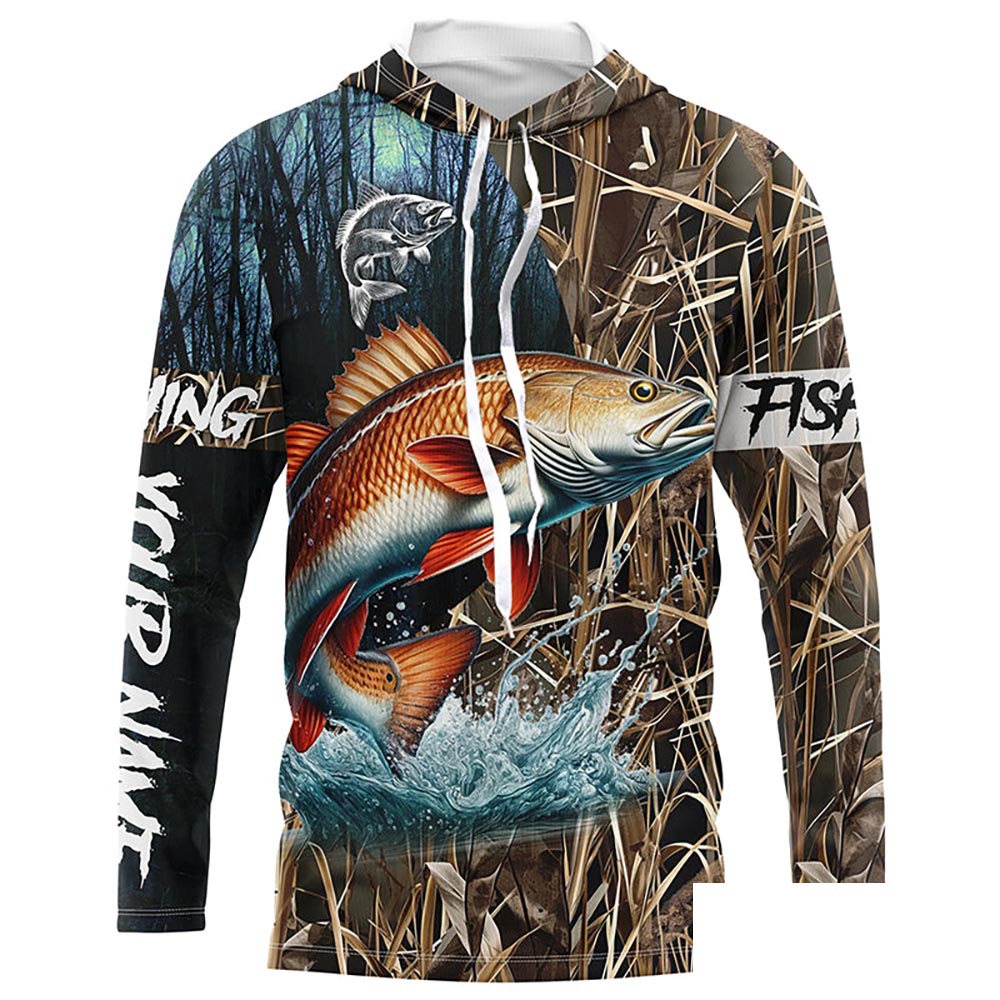 Redfish Puppy Drum Fishing camo Customize 3D All-over Print fishing Long Sleeve, fishing gifts NPQ290