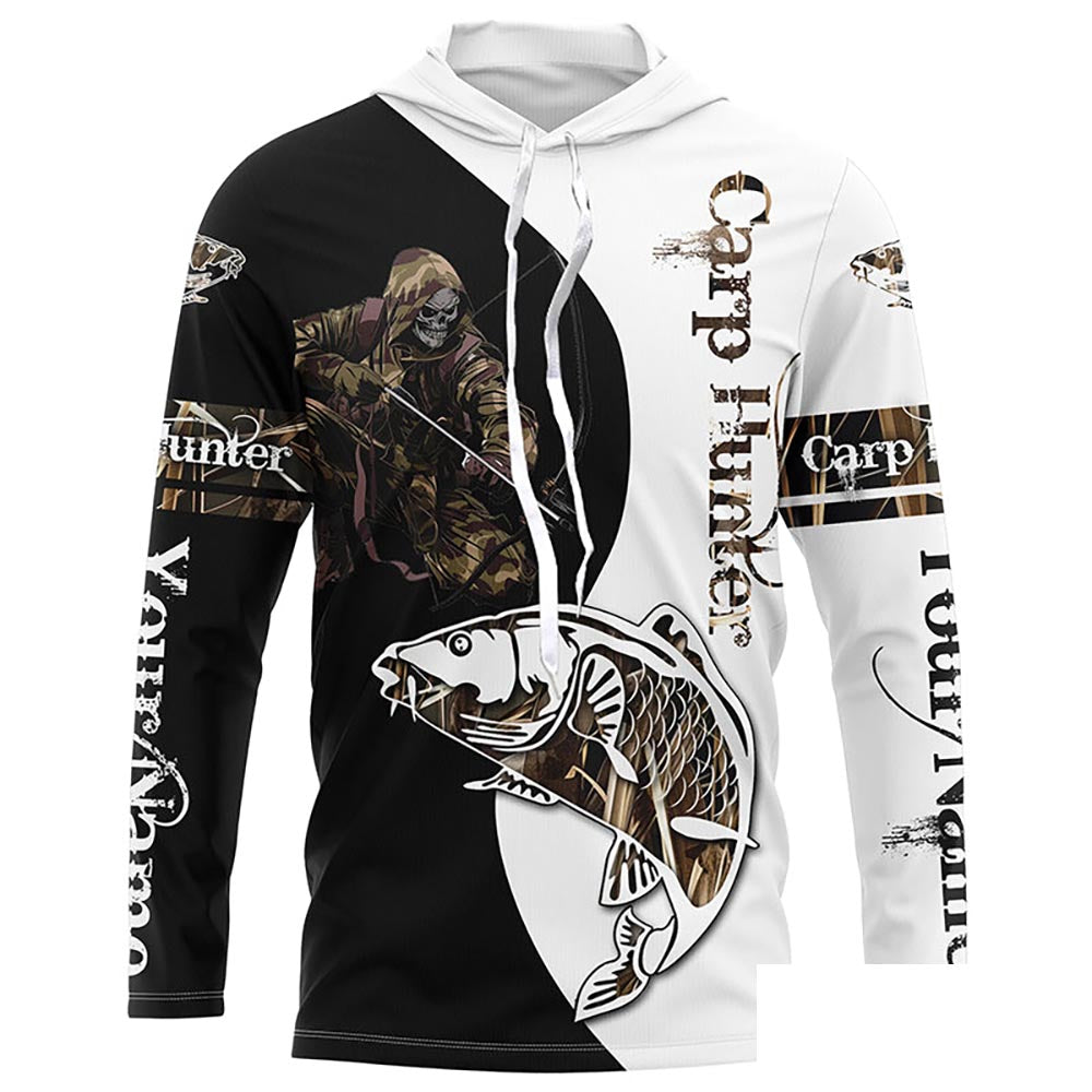 Carp Hunter Bow fishing Camo Customize Name UV protection long sleeves fishing shirt for men NPQ17