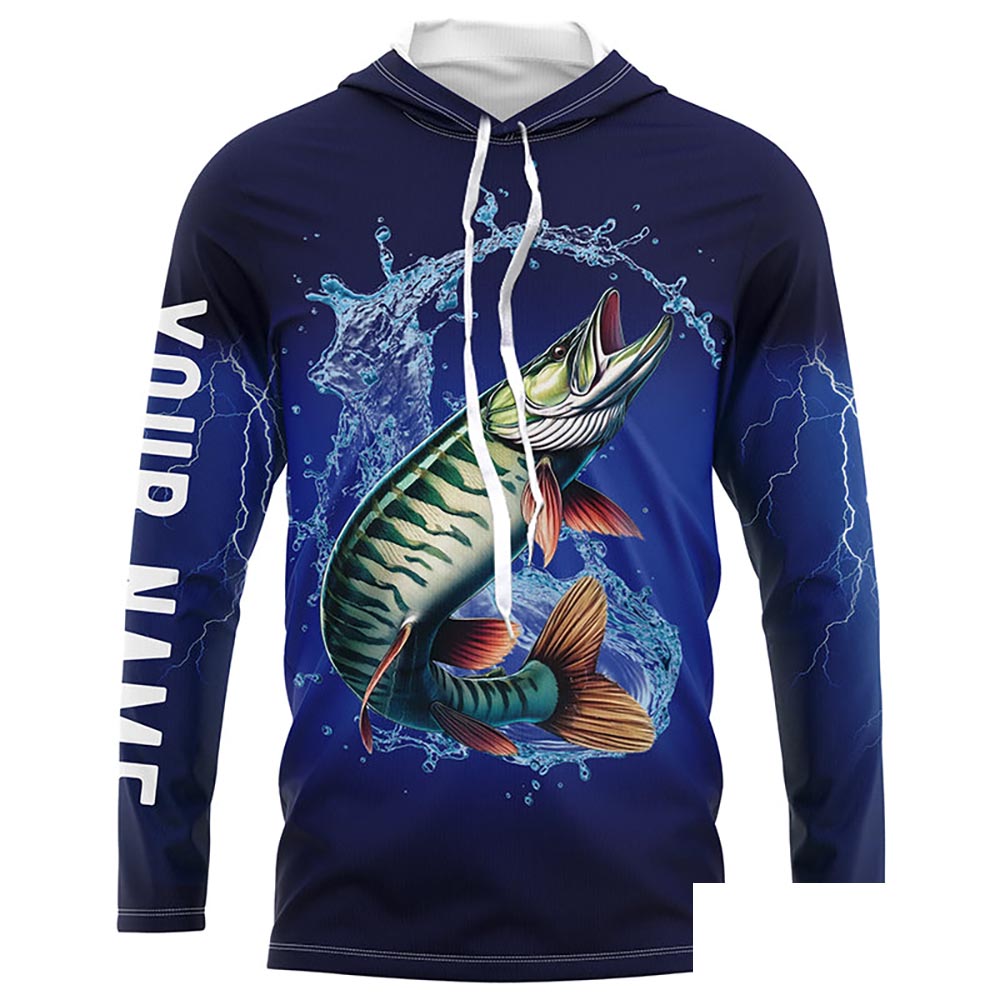 Musky Fishing Customize name Long sleeve Fishing shirts, personalized fishing gift ideas NPQ239