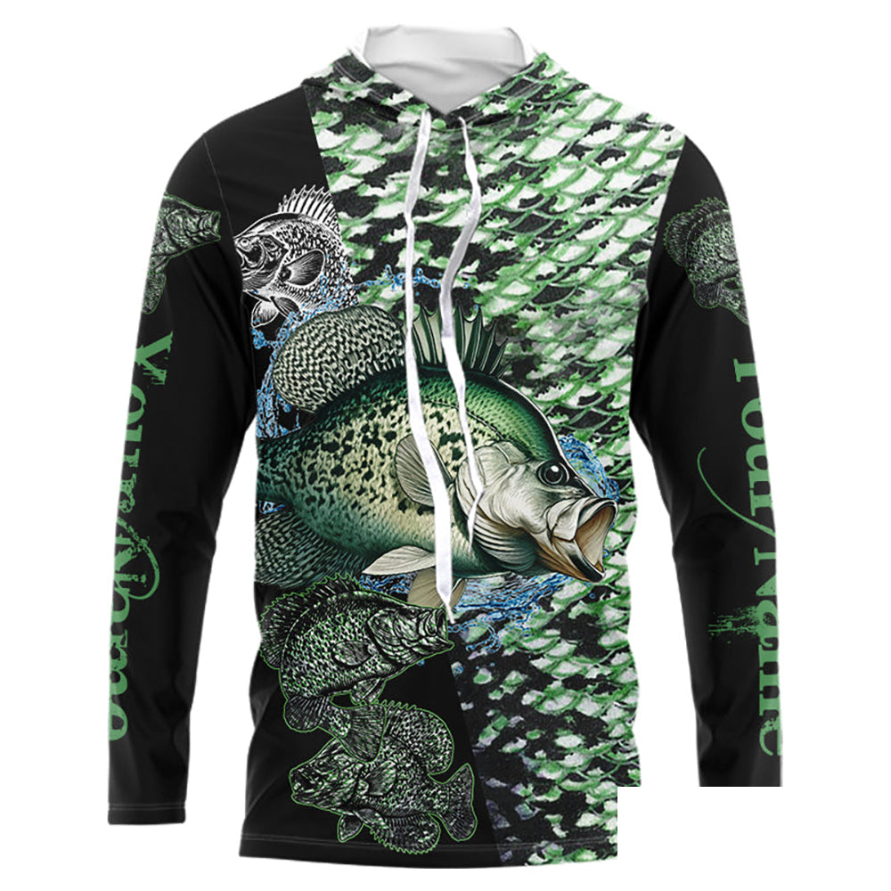 Crappie fishing scales Freshwater Fishing Custom Name Long sleeve, Long Sleeve Hooded NPQ677