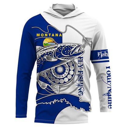 Montana Trouts fly fishing flag patriotic Custom name fishing jerseys | Long sleeve, Long Sleeve Hooded NPQ822