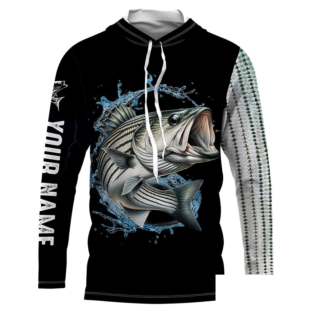 Striped Bass fishing scale UV protection Customize long sleeves fishing shirt for men NPQ12