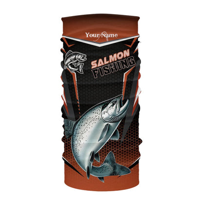 Black & Orange Chinook Salmon Long Sleeve Fishing Shirt, Personalized Salmon Fishing Tounament Jersey NQS9773