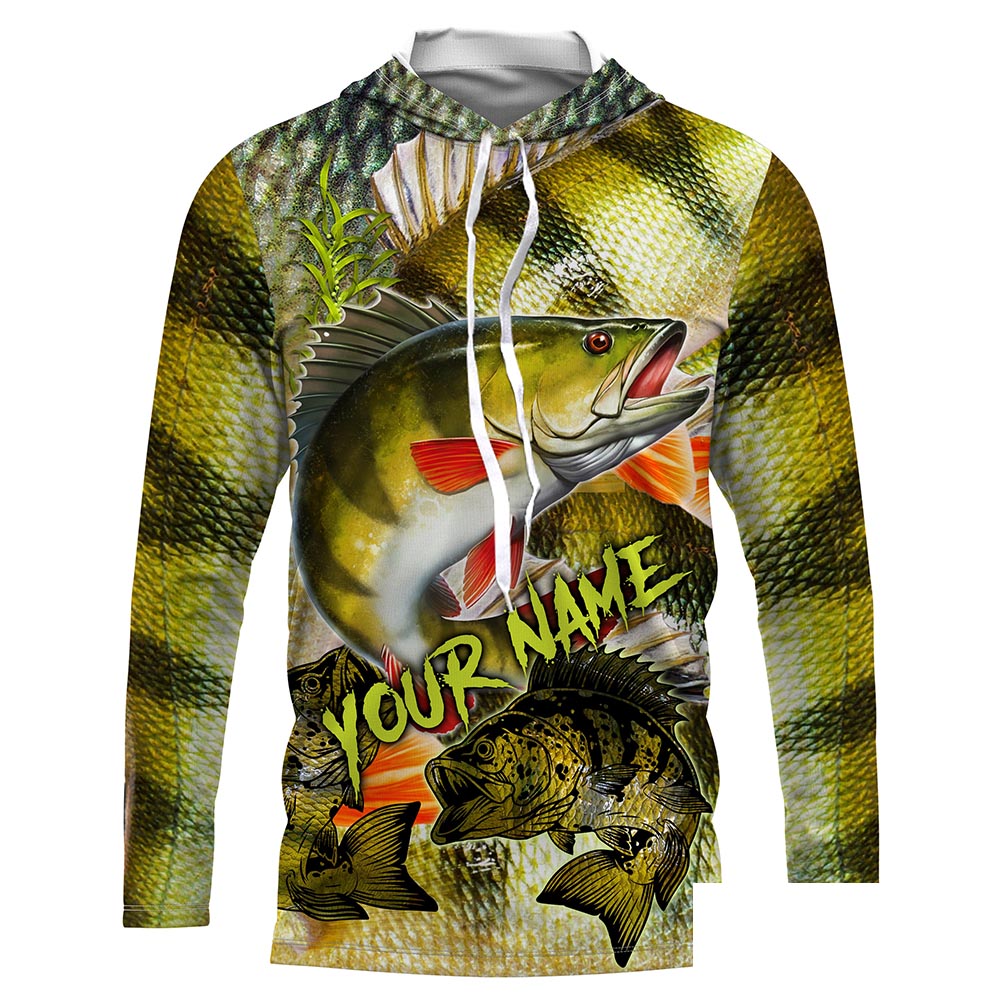 Personalized Yellow perch Fishing shirt Custom name Long sleeve, Long Sleeve Hooded NPQ940