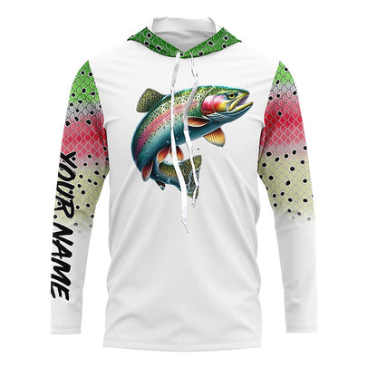 Rainbow Trout Fishing apparel UV protection long sleeves fishing shirt for men NPQ65