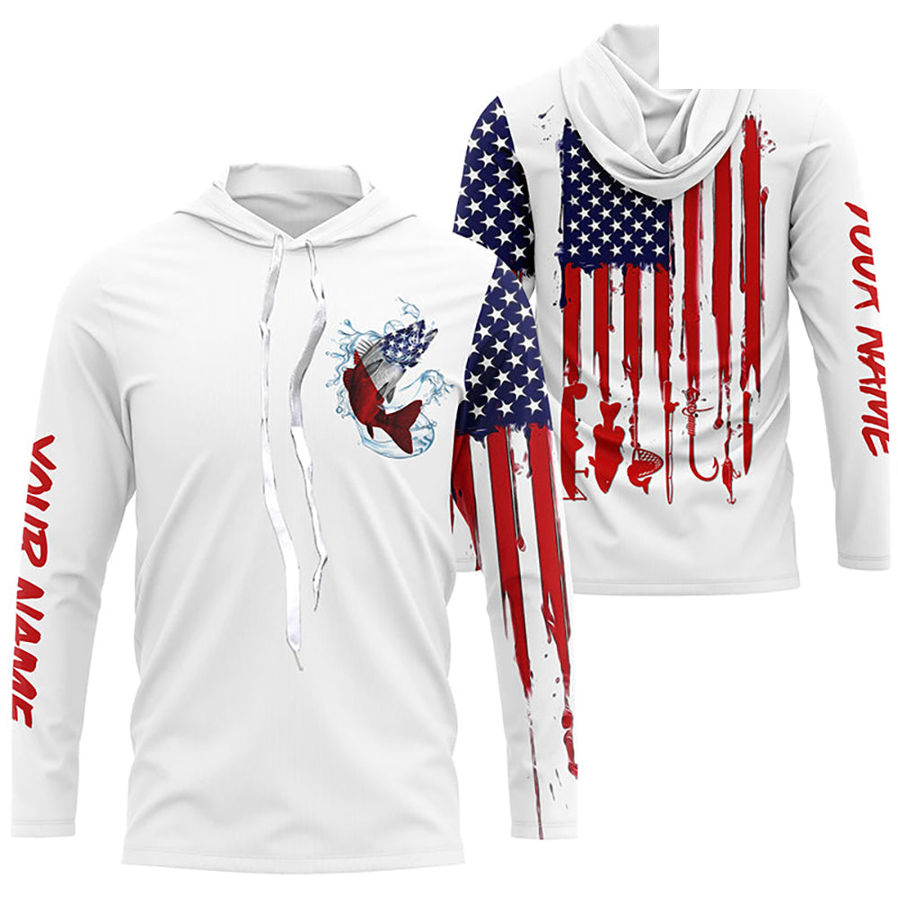 Walleye fishing American flag long sleeve shirt personalized patriotic Shirts for mens, women NQS5483
