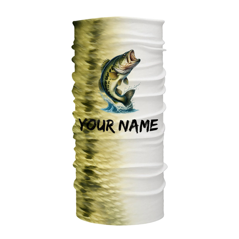 Personalized Green Scales Performance Bass Long Sleeve Fishing Shirts, Bass fishing tournament jersey NQS10238