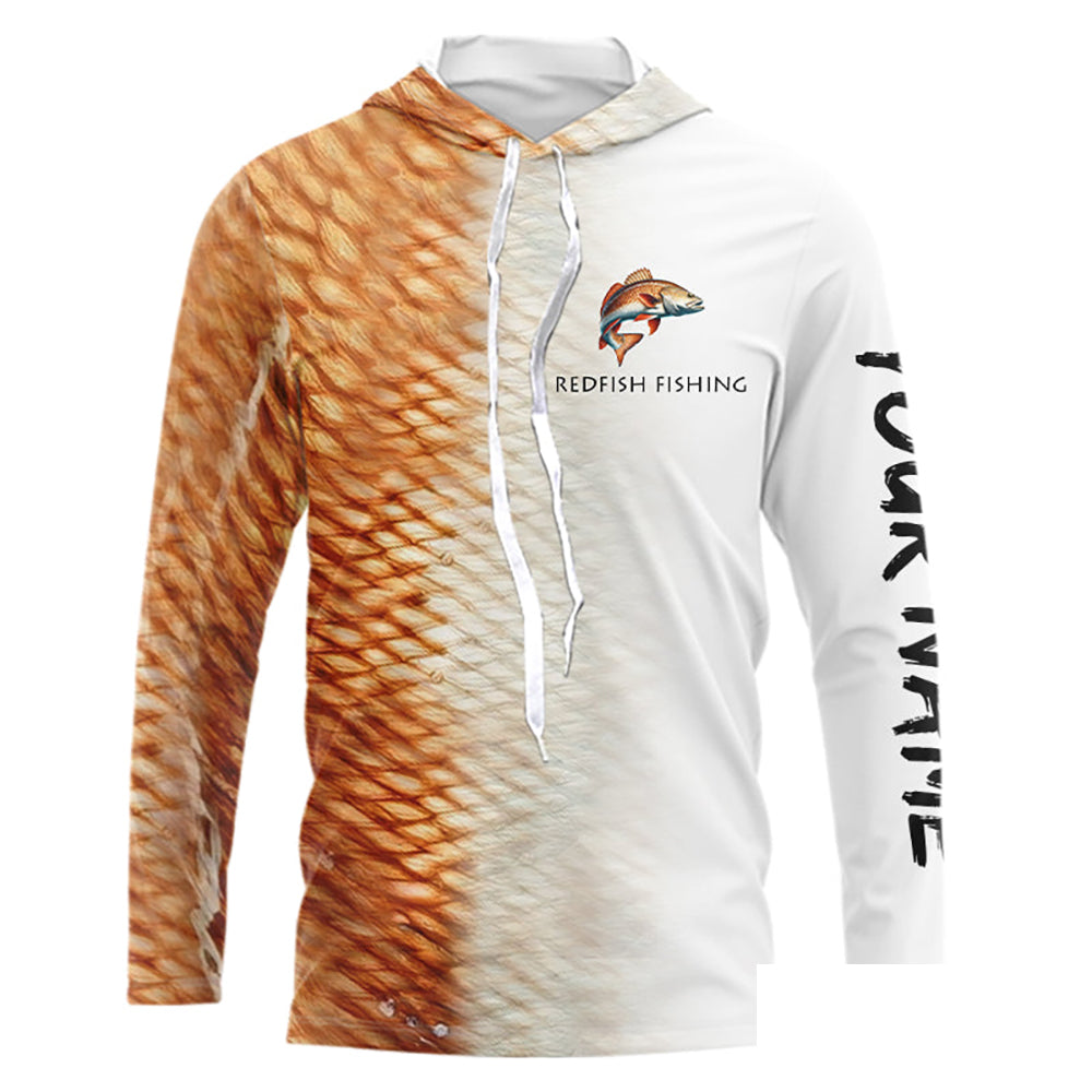 Personalized Red Scales Performance Redfish Long Sleeve Fishing Shirts, Redfish fishing jerseys NQS10239